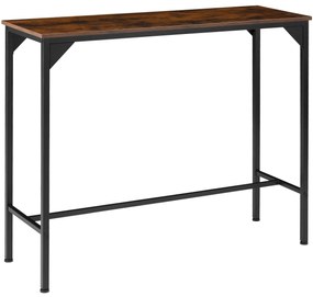 tectake 404338 bárasztal kerry industrial 120x40x100,5cm - ipari sötét fa, rusztikus