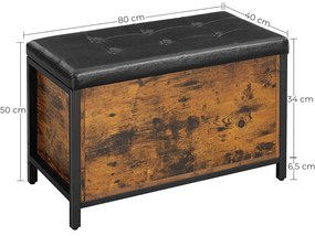 Tárolópad, tárolópad felhajtható üléssel, barna-fekete