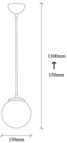 Aranyszínű függőlámpa üveg búrával ø 15 cm Efe – Opviq lights