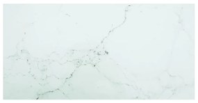 fehér edzett üveg asztallap márványdizájnnal 100 x 50 cm 6 mm