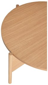 Natúr színű kerek dohányzóasztal tölgyfa dekorral ø 86 cm Heritage – Hübsch