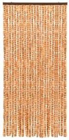 okkersárga és fehér zsenília rovarfüggöny 100 x 220 cm