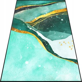 Nappali Szőnyeg 140x200 Modern Zöld Arany Divatos Nagy Türkiz Szőnyeg