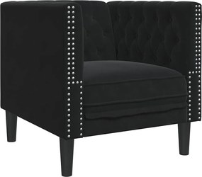 vidaXL Kanapé Fekete 74,5 x 71 x 70,5 cm Bársony