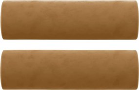 vidaXL 2 db barna bársony díszpárna Ø15x50 cm