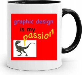 Fekete Bögre Grafika Graphic Is My Passion fényképes nyomtatással