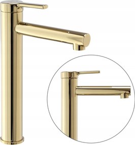 Arany Színű Magas Mosdó Csaptelep Mosdókagylóhoz Rea Pixel Fényes Sárgaréz