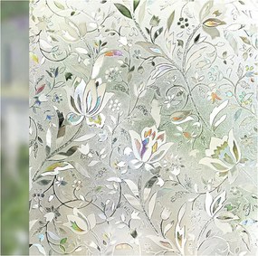 Ablakfólia Öntapadós ólomüveg Dekoratív Virágok 60x200cm
