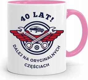 Születésnapra 40 40-es 40-es Bögre Rózsaszín Ajándék fényképes nyomattal