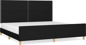 vidaXL fekete szövet ágykeret matrac nélkül 200 x 200 cm