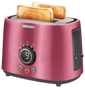 Sencor - Kétnyílásos kenyérpirító melegítőrácssal 1000W/230V rózsaszín