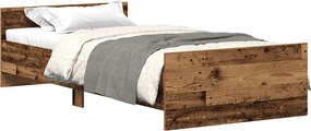 vidaXL antik fa szerelt fa ágykeret matrac nélkül 75x190 cm