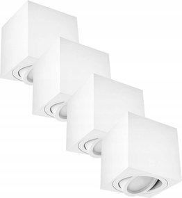 Falra szerelhető halogén Led lámpatest mozgatható cső 4x GU10 alumínium izzóhoz