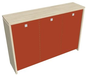 Verno közepes gardrób 188 x 46 x 130 cm, üvegajtó, akác / narancs