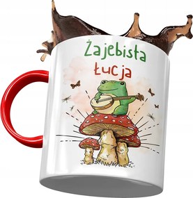 Piros Bögre Lúcia Barátnőknek Ajándék Nyomtatott Fotóval