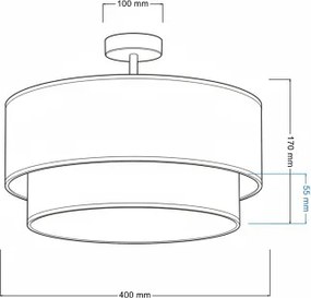 Brilagi - LED felületre szerelhető mennyezeti csillár BOHO BOBO 1xE27/60W/230V átm. 40 cm rózsaszín/krémszínű