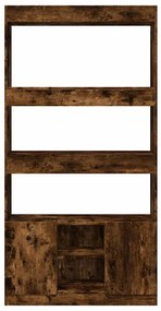 füstös tölgy színű szerelt fa magasszekrény 92 x 33 x 180 cm