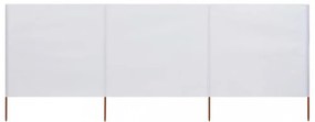 homokfehér szövet 3-paneles szélfogó 400 x 160 cm
