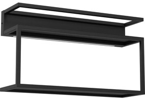 Fali polc LED világítással SHELF 33x60 cm fekete