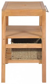 Tömör tíkfa fürdőszobai pipereszekrény 2 kosárral 74x45x75 cm