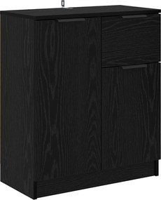 vidaXL Széf fiókkal Fekete tölgy 60 x 30 x 70 cm Faanyag