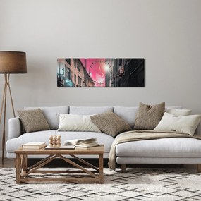 Tűzijáték Marseille-ben (órával) (90x30 cm)