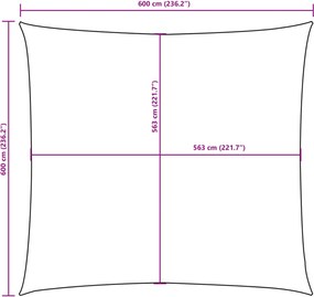 Sötétzöld négyzet alakú oxford-szövet napvitorla 6 x 6 m