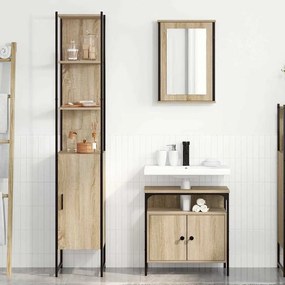 Fürdőszoba bútor szett 3 pcs sonoma tölgy 33 x 33 x 185.5 cm
