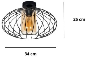 Felületre szerelhető csillár CORRINI 1xE27/60W/230V átm. 34 cm fekete/bézs