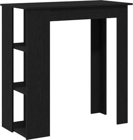 vidaXL Bárasztal polcokkal Fekete tölgy 102 x 50 x 103,5 cm Faanyag