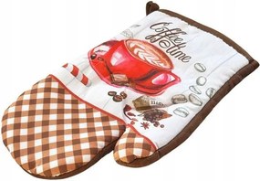 Konyhai kesztyű 18x27-es, mágnessel 2 db, barna fehér kávéscsésze