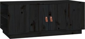 vidaXL fekete tömör fenyőfa dohányzóasztal 100 x 50 x 41 cm