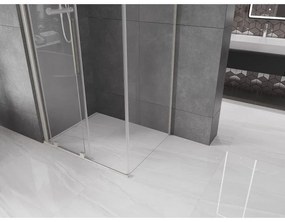 Mexen Velar, zuhanykabin tolóajtóval 120 x 85 cm, 8 mm átlátszó üveg, csiszolt acél, 871-120-085-01-97