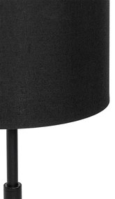 Modern asztali lámpa szövetbúrával fekete arannyal - VT 1