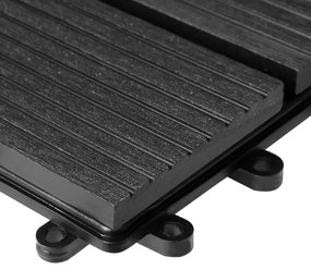 Deuba WPC burkolólapok - 11 darabos készlet, 30x30 cm, klasszikus antracit