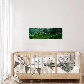 Kép - Teaültetvények Malajziában (órával) (90x30 cm)