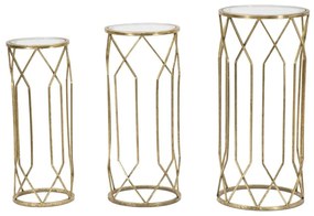 Kerek tárolóasztal szett üveg asztallappal, 3 db-os ø 32 cm Tunisi – Mauro Ferretti