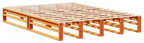 viaszbarna tömör fa könyvespolcos ágy matrac nélkül 140 x 190cm