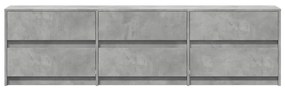 betonszürke szerelt fa TV-szekrény LED-ekkel 180 x 34 x 50 cm