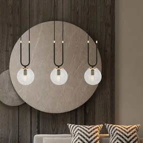 Emibig modern függeszték glam fekete átlátszó emi1114/3