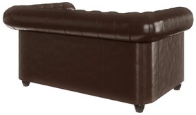 Sötétbarna bőrutánzat kanapé 148 cm York – Ropez