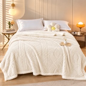 Luxus Flower báránytakaró fehér mikroplüssből 150x200cm TiaHome