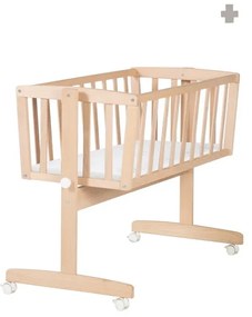 Natúr színű bükkfa gurulós-baldachinos bölcső 40x90 cm Adam and Owl – Roba