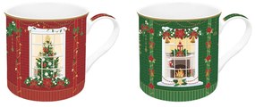 Karácsonyi porcelán bögre 2 db szett 300 ml díszdobozban Festive Avenue