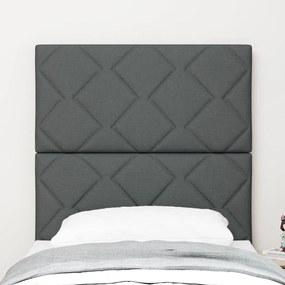 LED Fejtámla Gyémánt Blokk Dizájn Sötétszürke 80 cm Textil