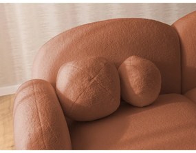 Terrakotta színű buklé sarokkanapé (bal oldali-heverő résszel) Orbit – Ropez