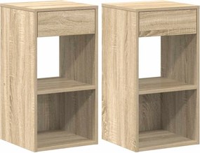 vidaXL éjjeliszekrények fiókkal 2 db sonoma tölgy 35x34x66,5 cm