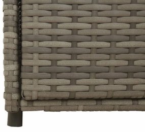 szürke polyrattan kerti tárolószekrény 55 x 55 x 111 cm