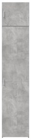 betonszürke szerelt fa vékony tárolószekrény 45 x 42,5 x 225 cm