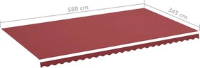 Burgundi vörös csere napellenző ponyva 6 x 3,5 m